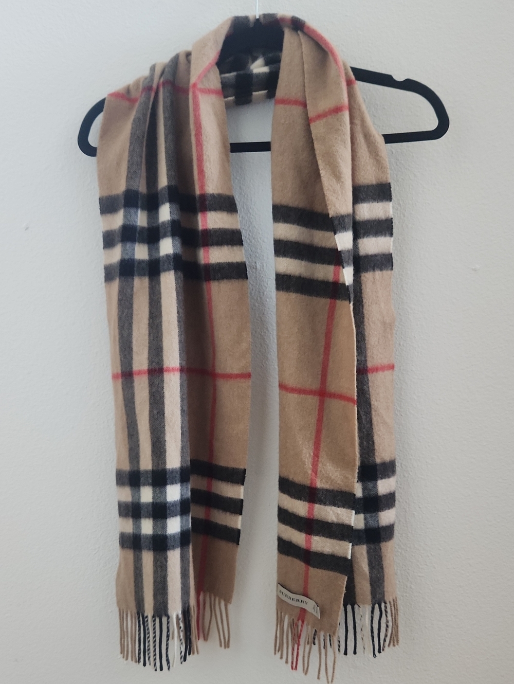 Burberry Classic Check Plaid Cashmere Scarf